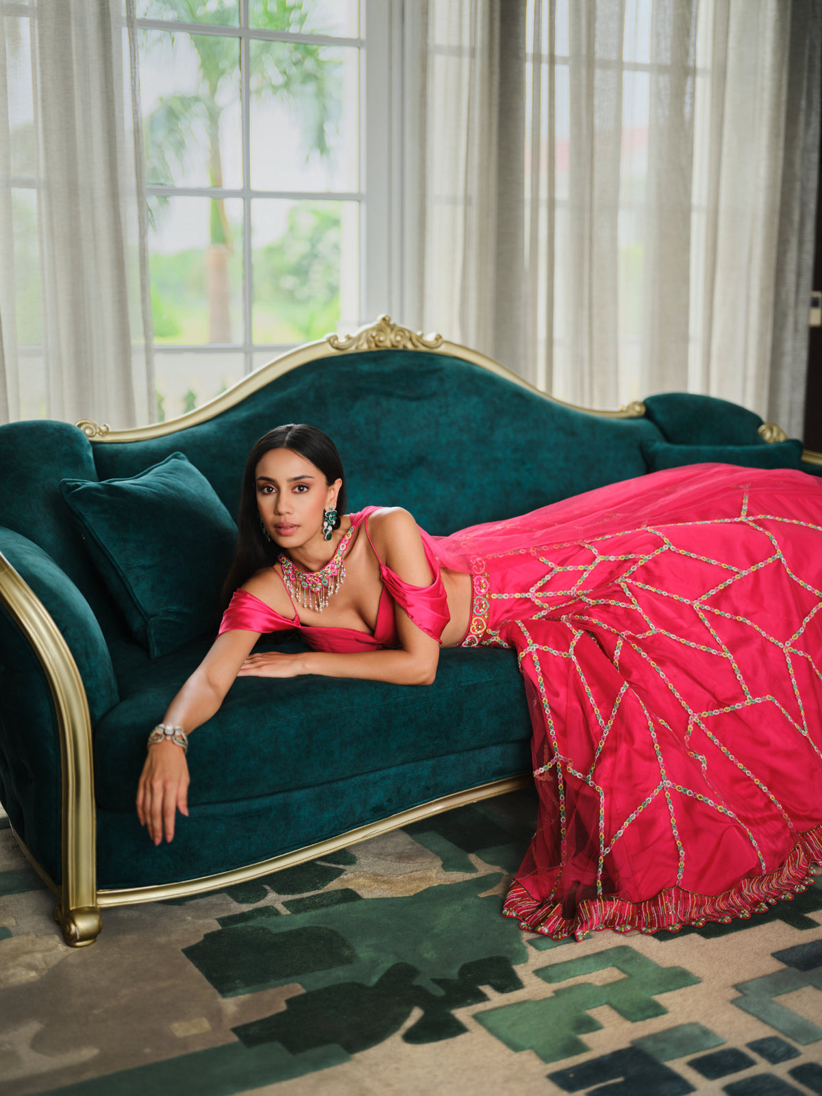 Deep Fuchsia Lehenga set
