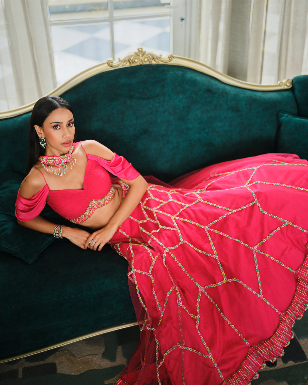 Deep Fuchsia Lehenga set