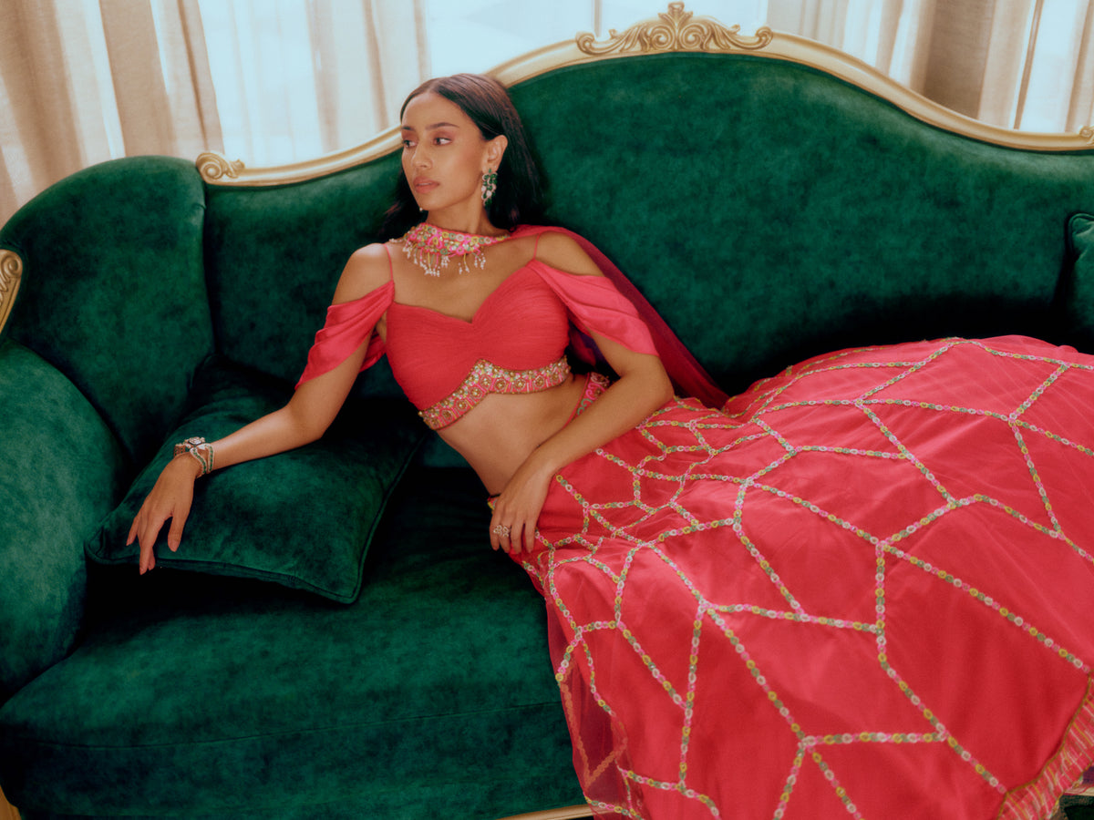 Deep Fuchsia Lehenga set