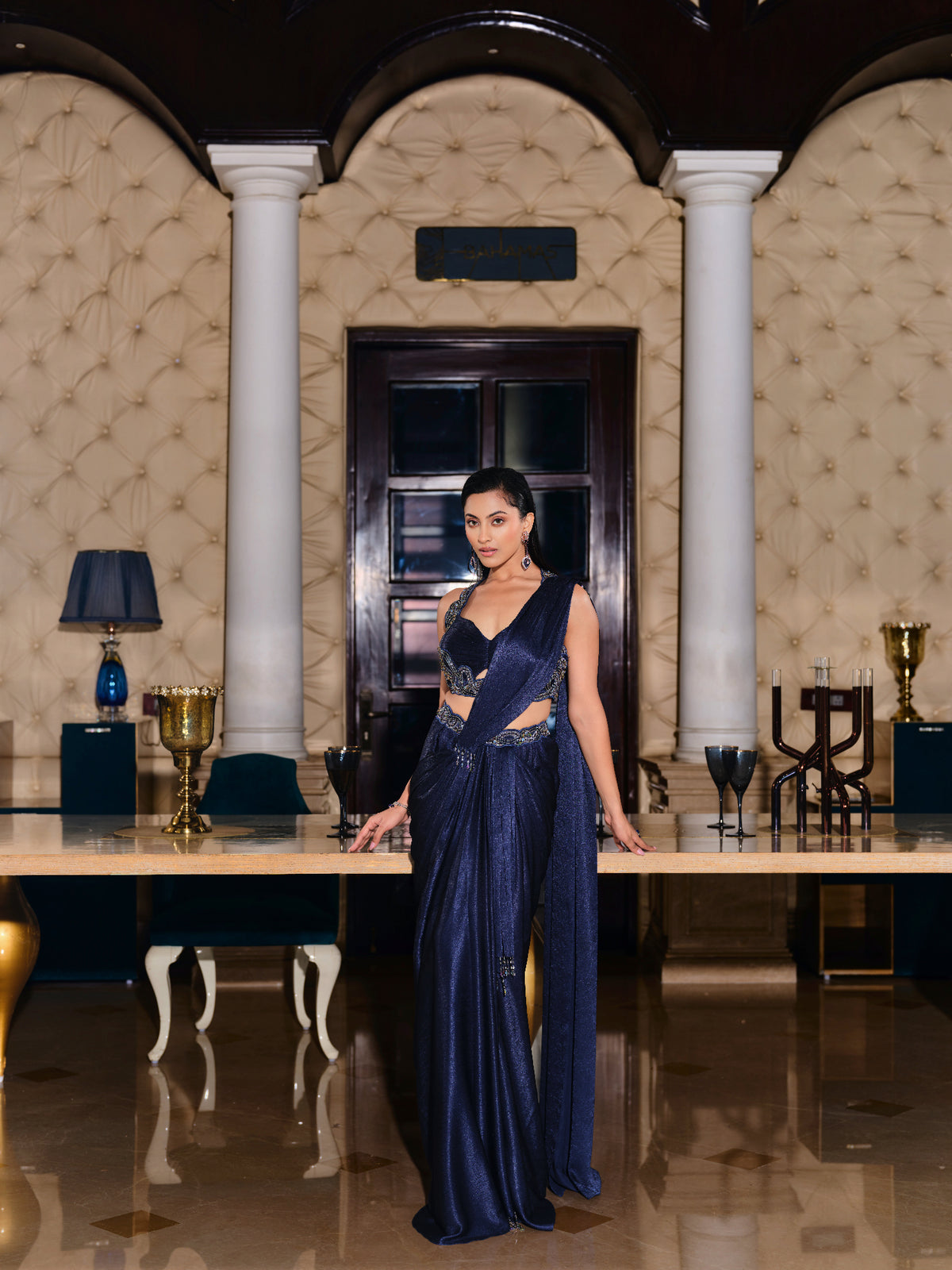 Embellished Pre-Draped Saree