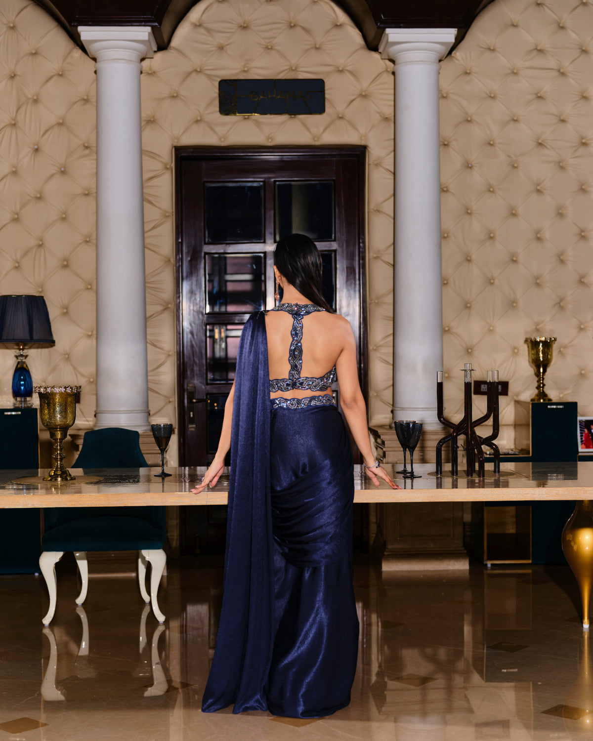 Embellished Pre-Draped Saree
