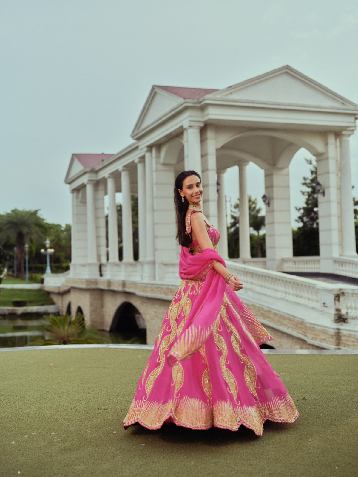 Organza Embroidered Bridal Lehenga Set
