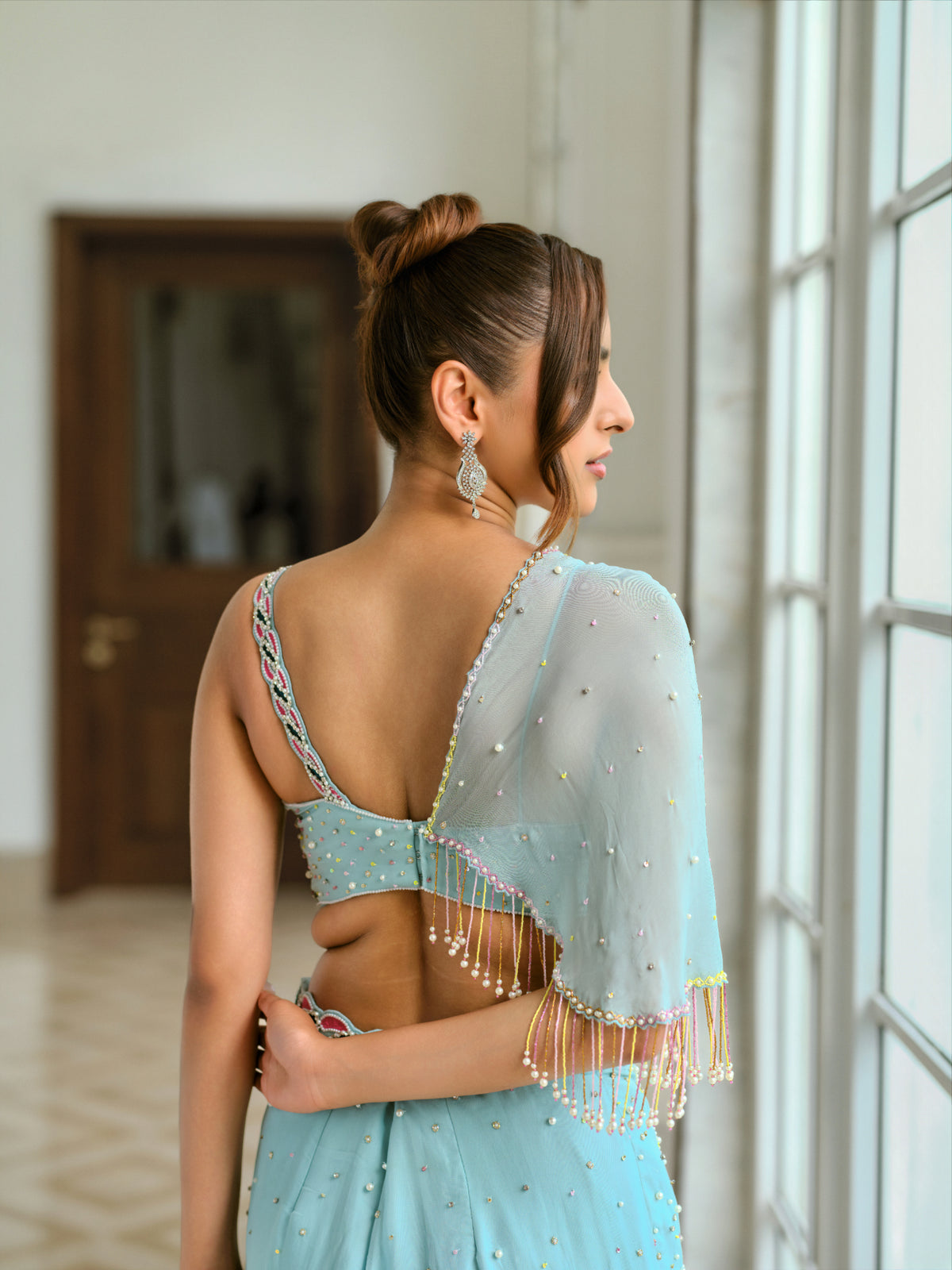 Embroidered Skirt and Blouse Set