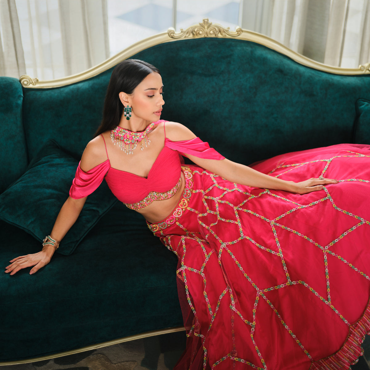 Deep Fuchsia Lehenga set