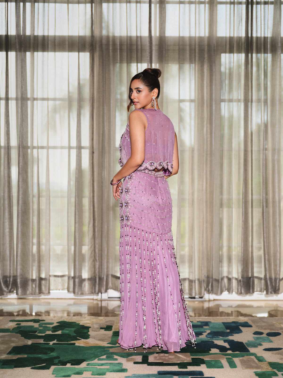Embellished Blouse, Jacket, and Skirt Set