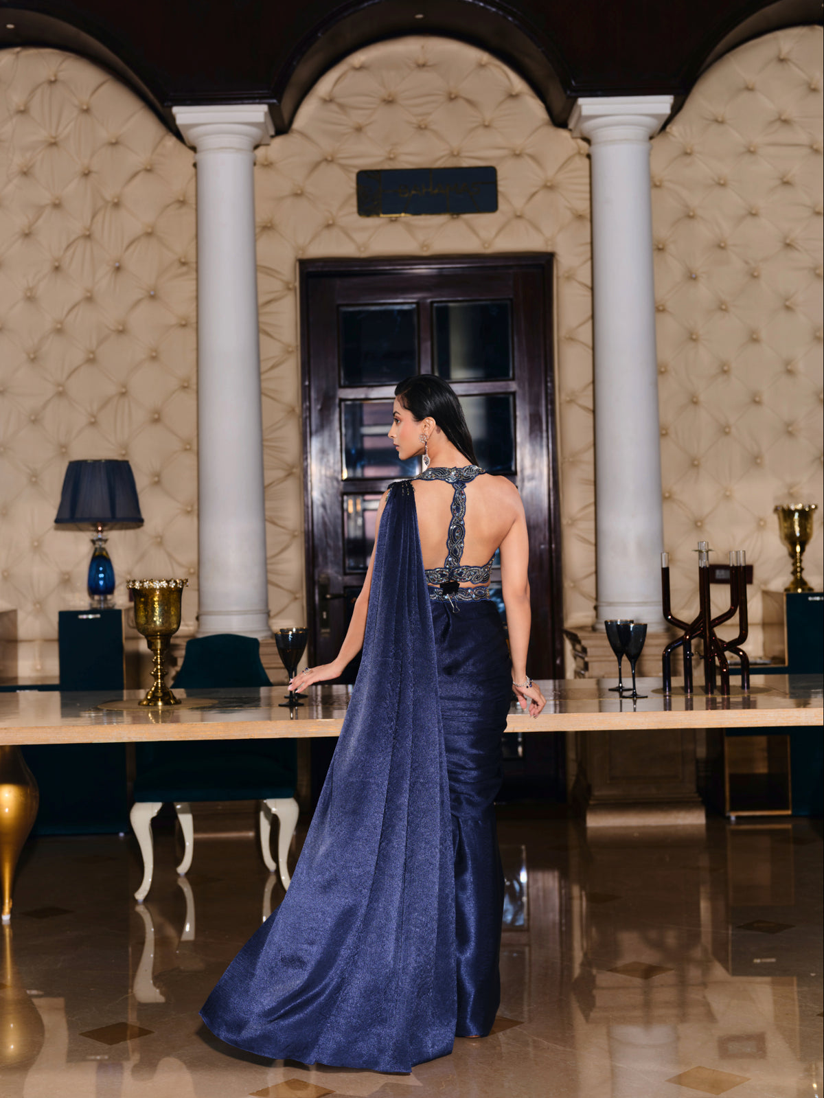 Embellished Pre-Draped Saree