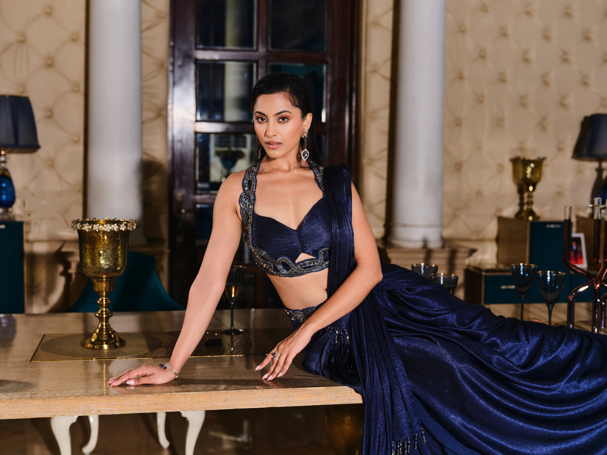 Embellished Pre-Draped Saree