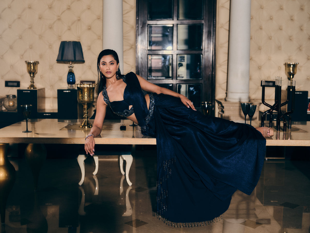 Embellished Pre-Draped Saree