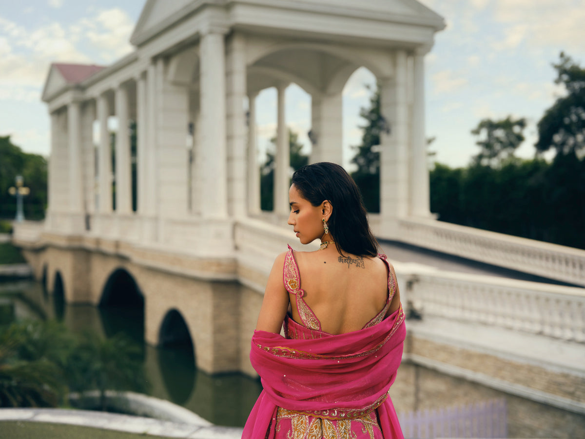 Organza Embroidered Bridal Lehenga Set